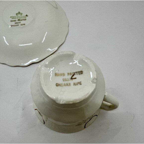 Myott Cherry Ripe Bone China Teacup & Saucer England Rose Floral Classic - Picture 7 of 7